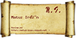 Matuz Irén névjegykártya