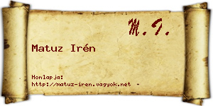 Matuz Irén névjegykártya